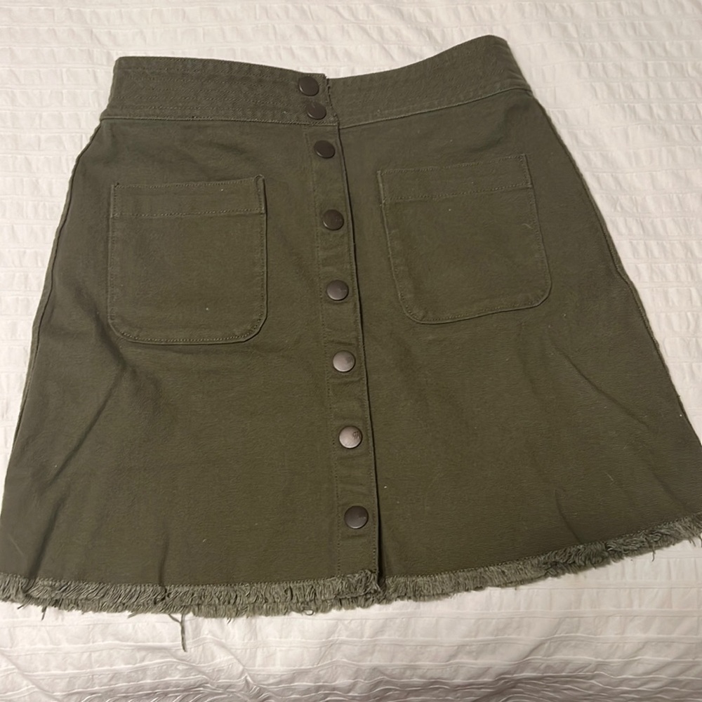 Madewell Green Button Up Skirt